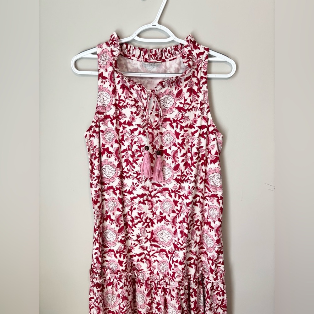 Fitzroy & Willa Floral Sleeveless Dress in Red and White size S - Picture 4 of 6
